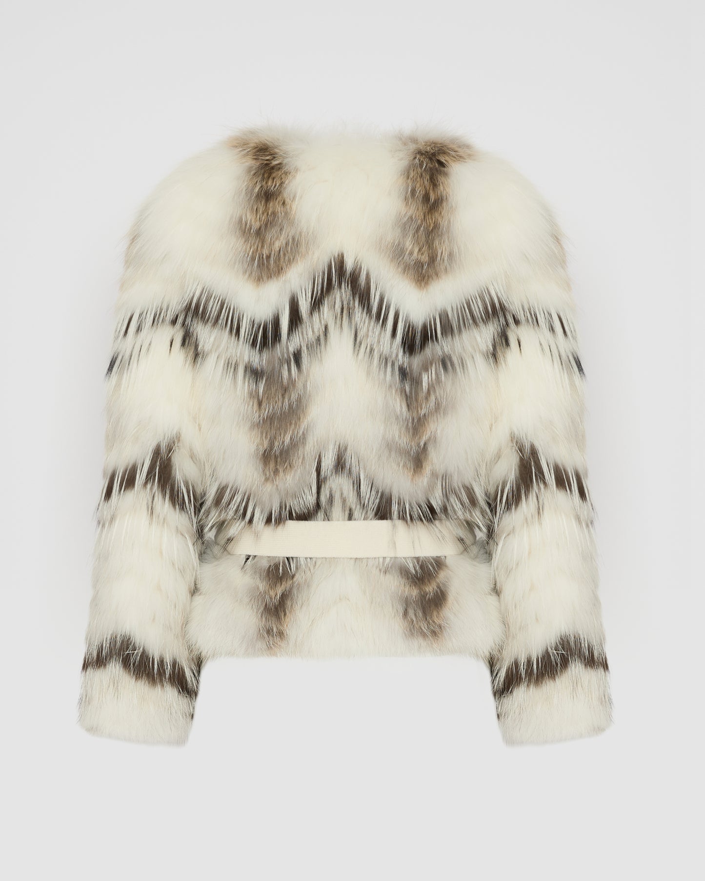 Gilet ceinturé en maille mérinos et fourrure de renard -Yves Salomon