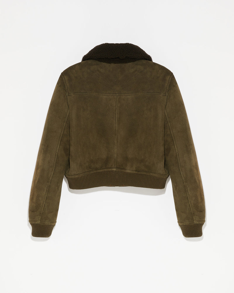 Veste bomber en merinos suede