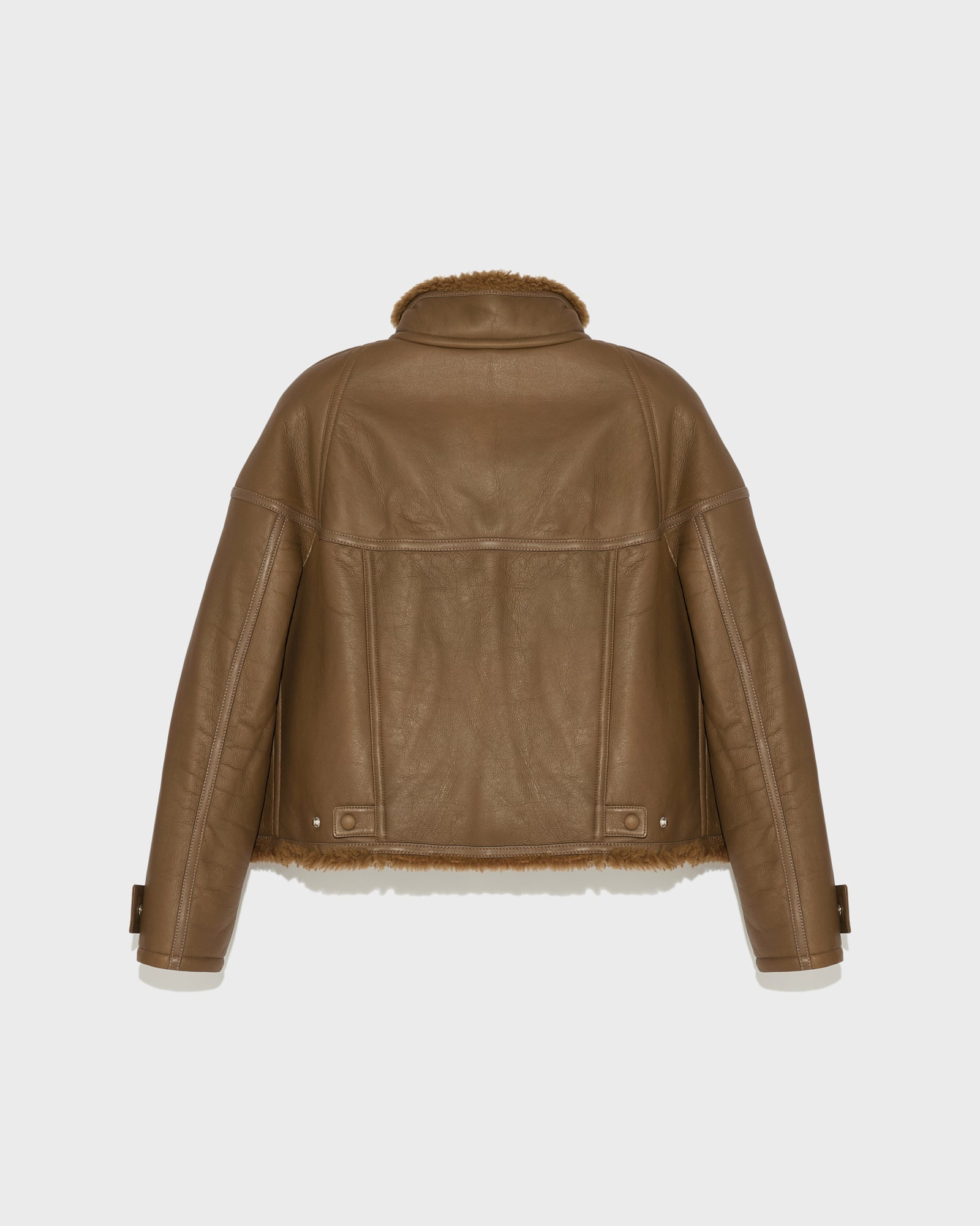 Giacca corta in lana merino Gonfio - Marrone - Yves Salomon