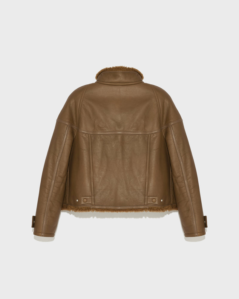 Veste croppée en mérinos gonfio