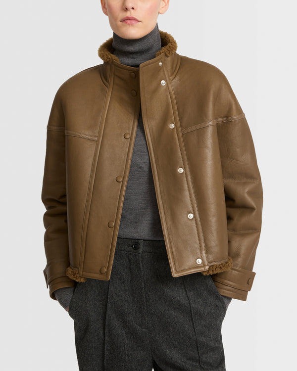 Veste croppée en mérinos gonfio