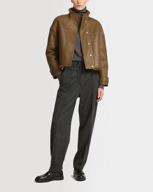 Veste croppée en mérinos gonfio