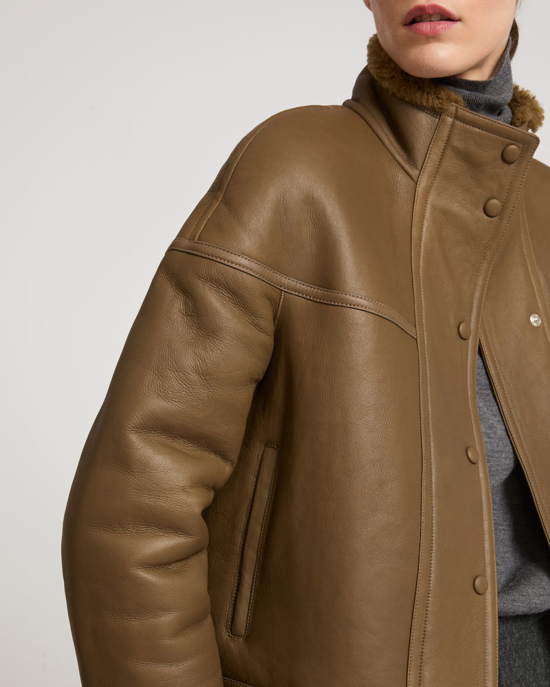 Veste croppée en mérinos gonfio