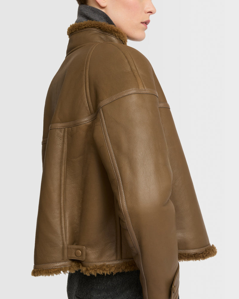 Veste croppée en mérinos gonfio