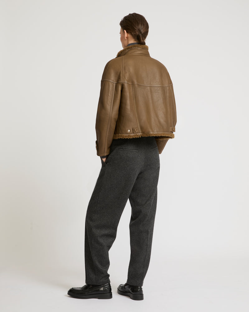 Veste croppée en mérinos gonfio
