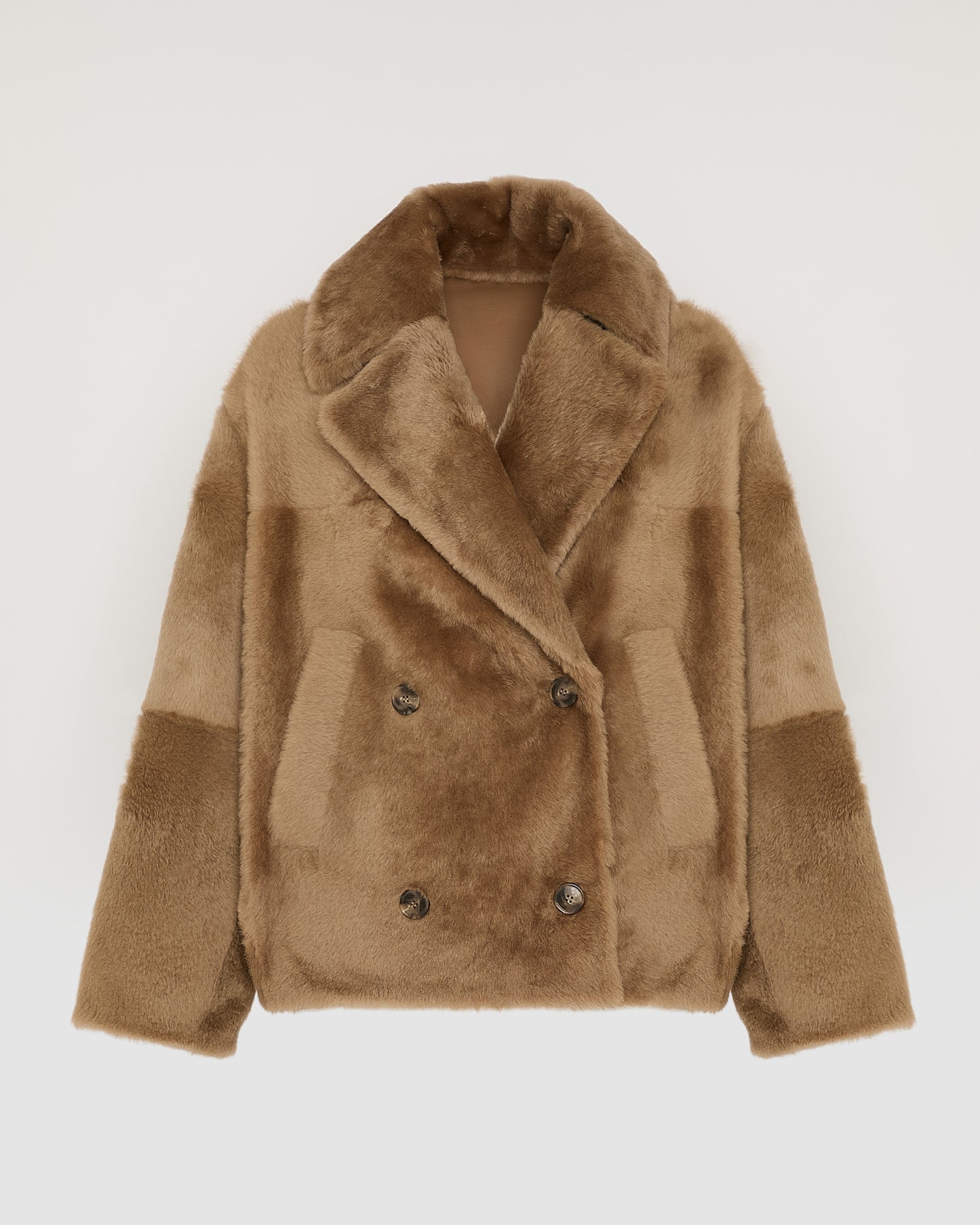 Veste caban en peau lainée