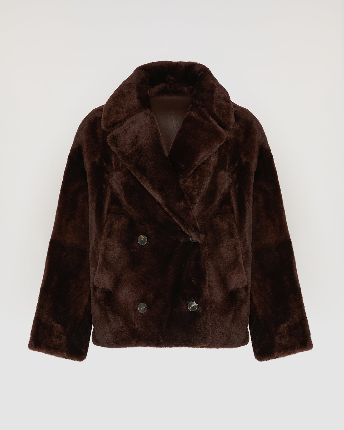 Veste caban en peau lainée