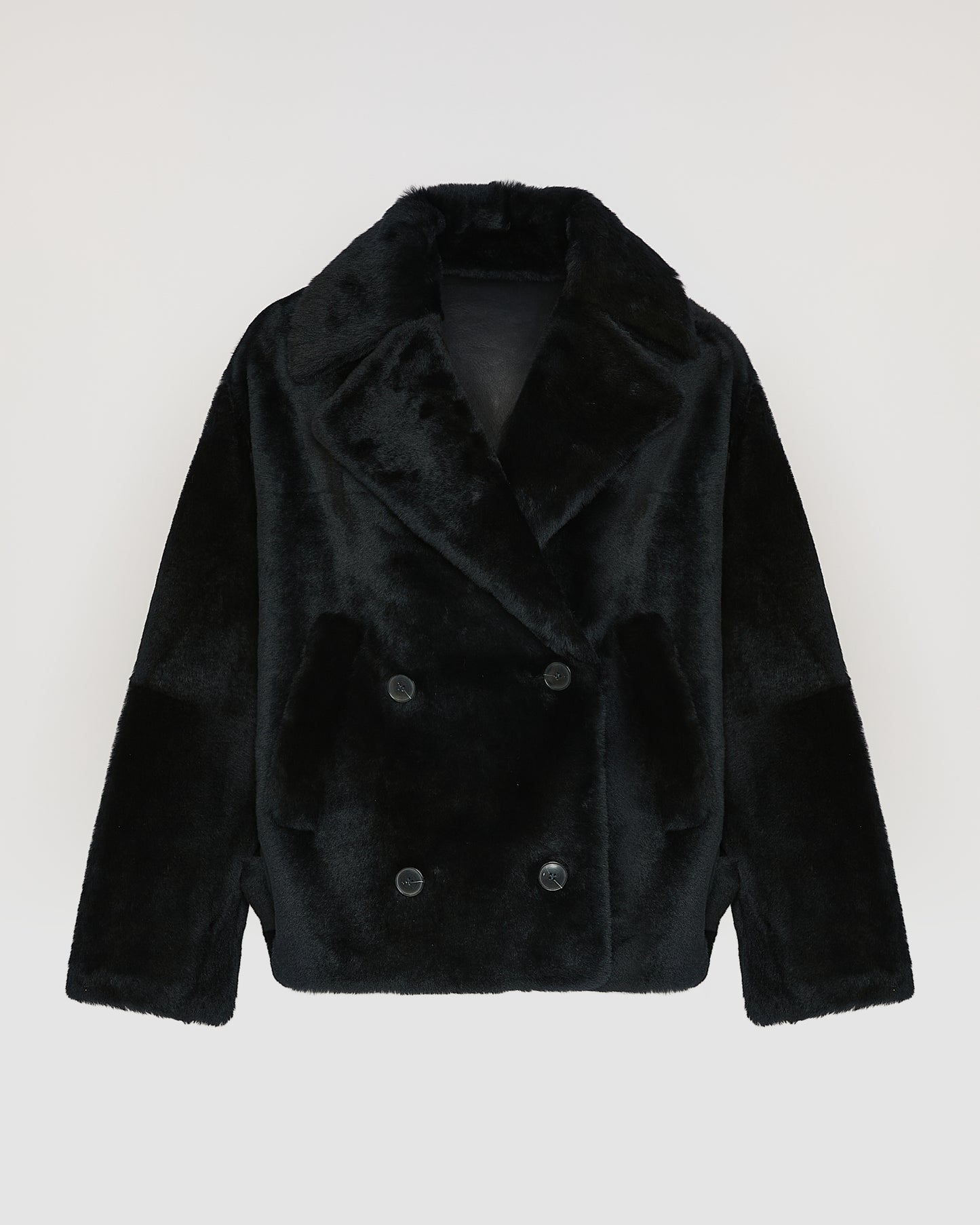 Veste caban en peau lainée