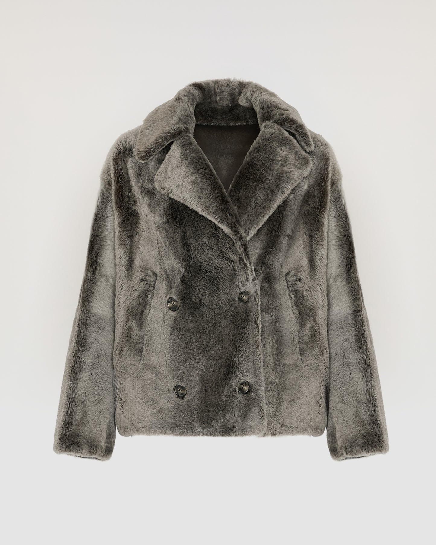 Veste caban en peau lainée -Yves Salomon