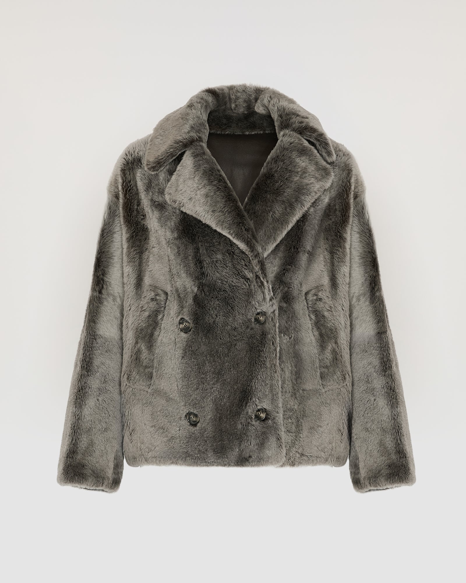 Veste caban en peau lainée -Yves Salomon