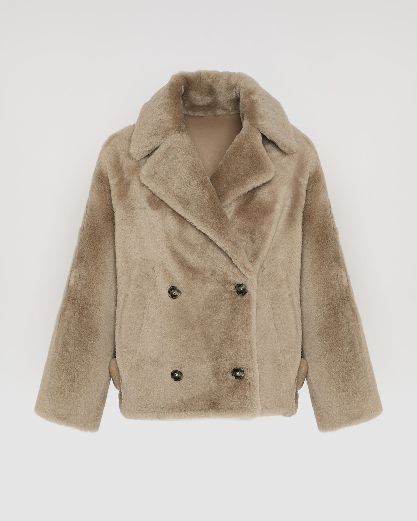 Veste caban en peau lainée
