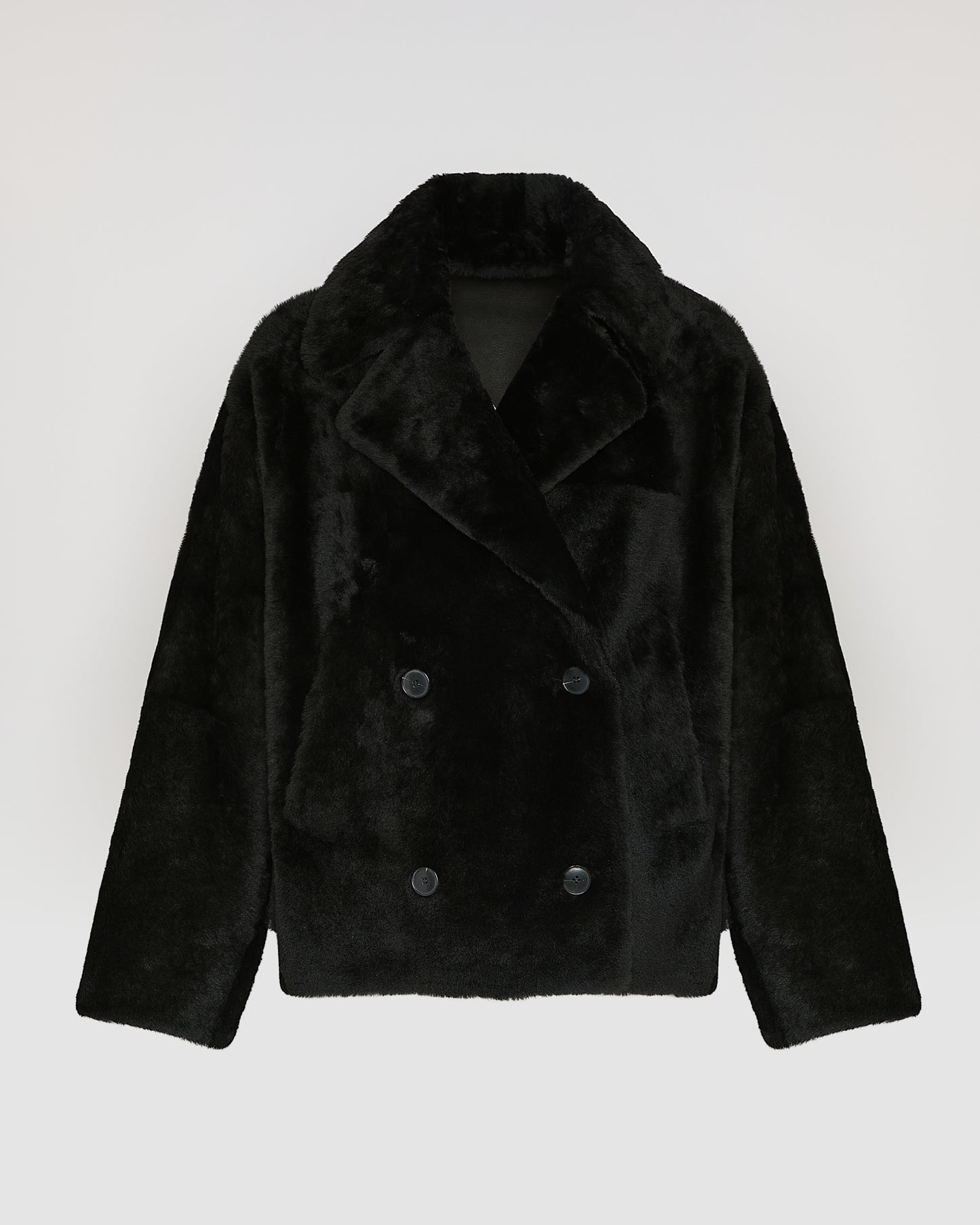 Veste caban en peau lainée