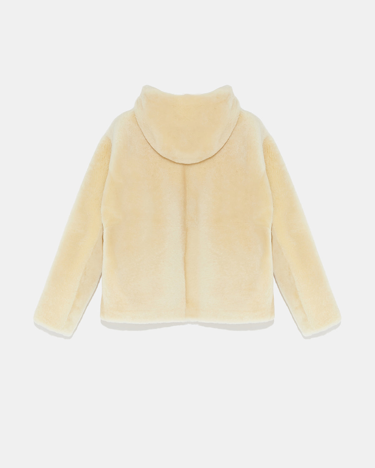 Veste à capuche en peau lainée