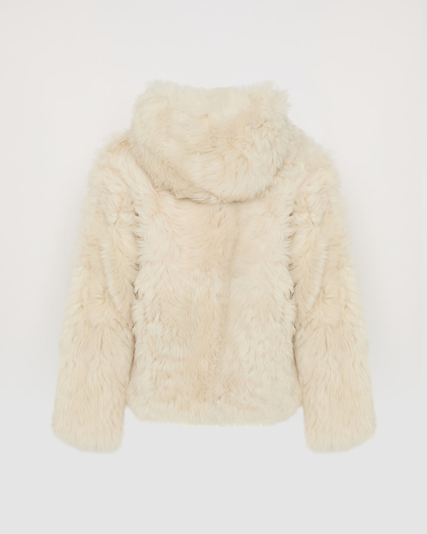 Veste courte à capuche en agneau de Toscane Folk