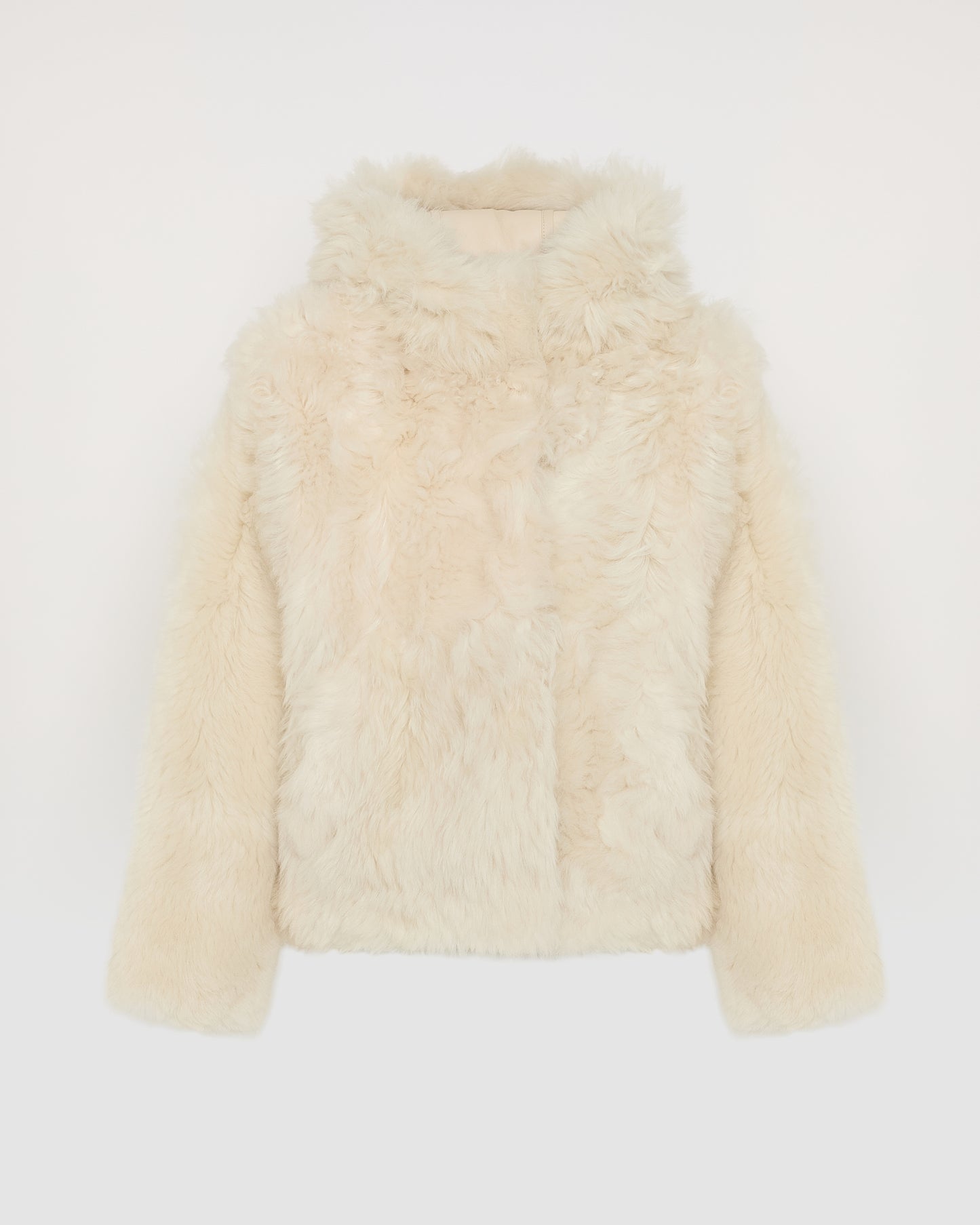 Veste courte à capuche en agneau de Toscane Folk