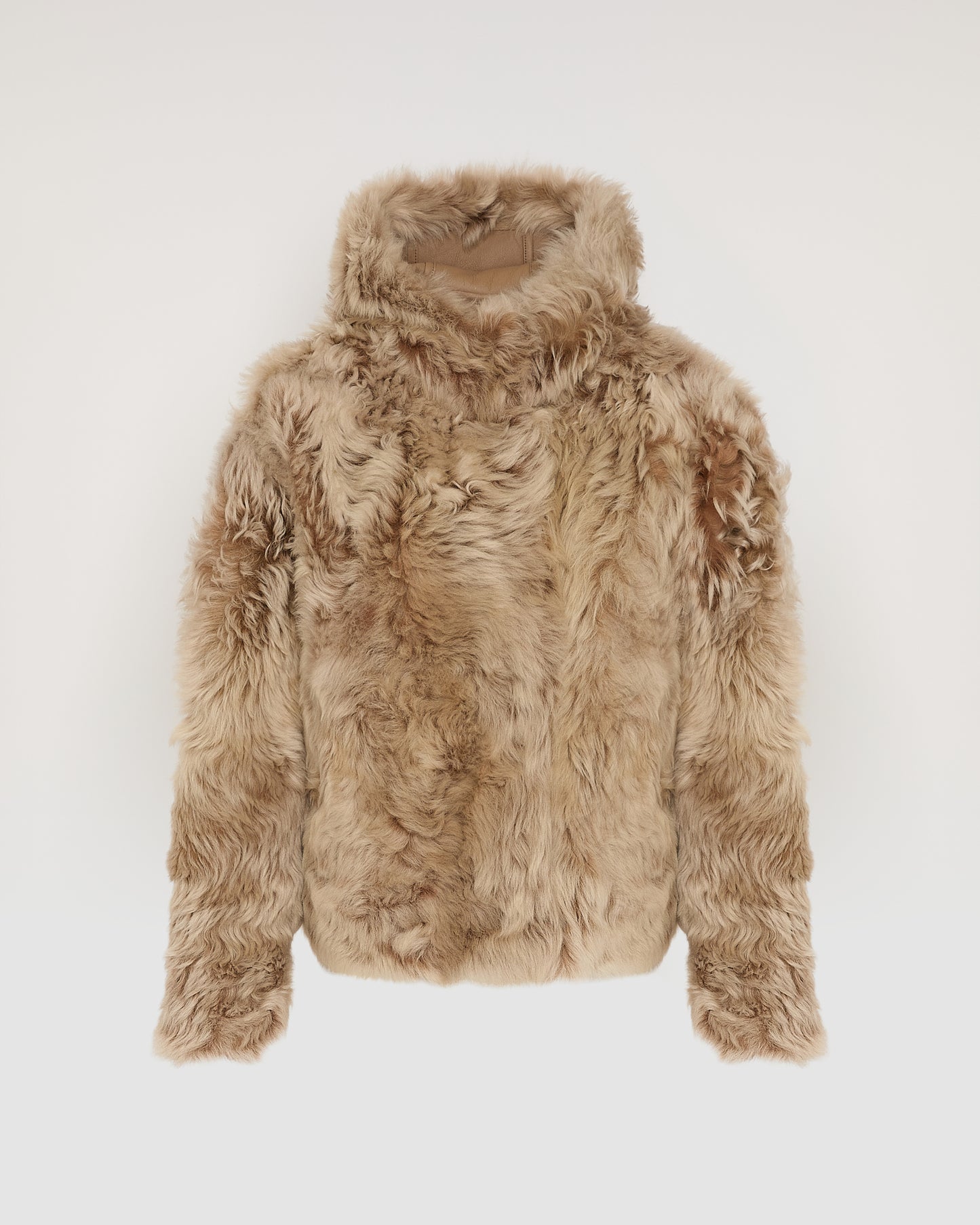 Veste courte à capuche en agneau de Toscane Folk