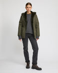 Parka à capuche réversible en tissu technique et lapin rex