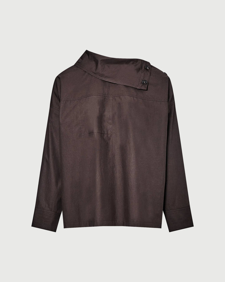 Blouse à col cheminée en popeline coton -Yves salomon - Nouvelle collection Printemps Été