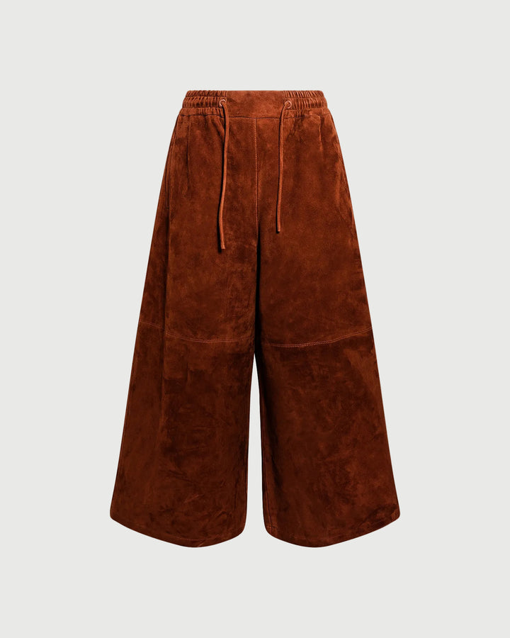 Jupe culotte en cuir d'agneau double face