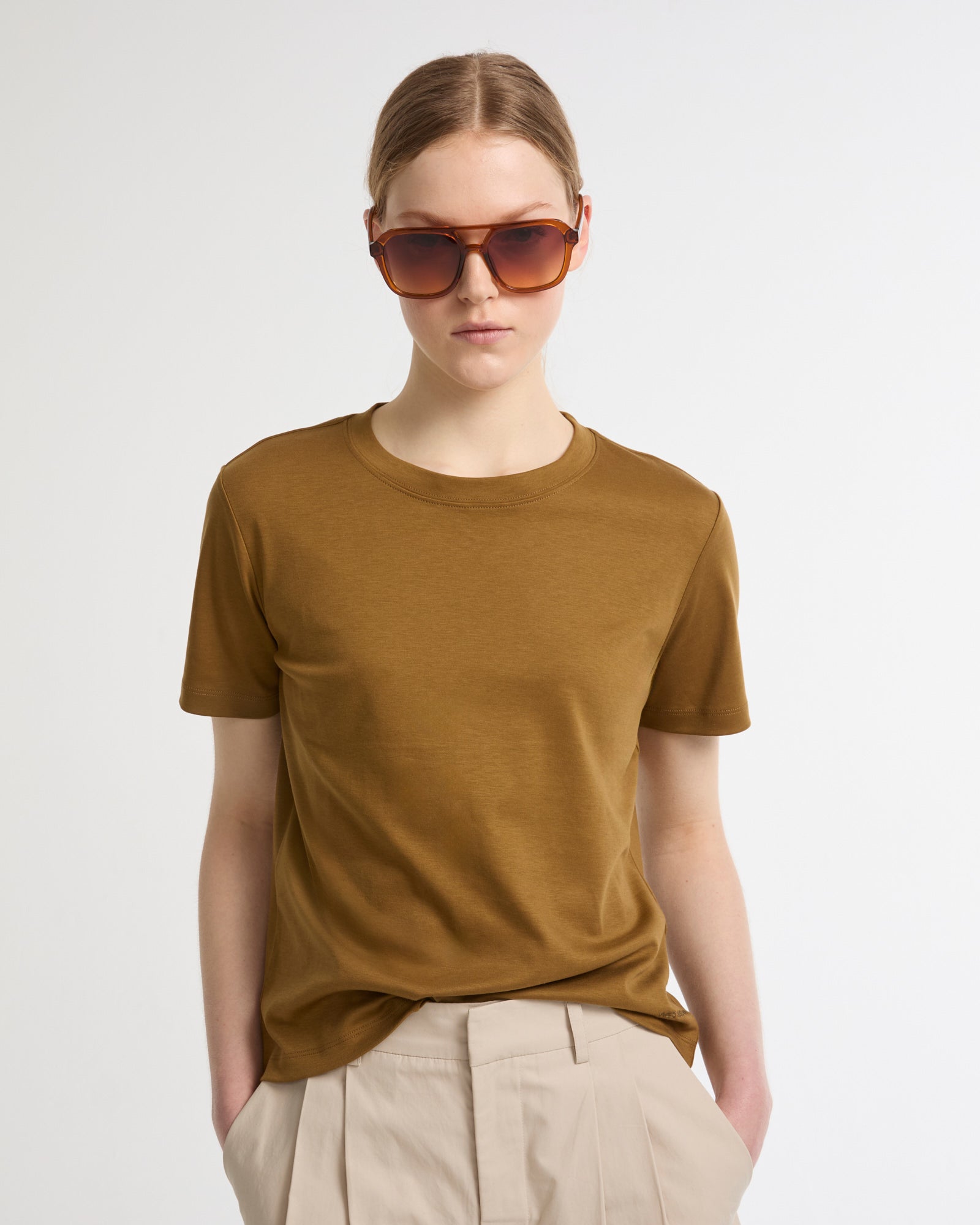 T-shirt en interlock coton soie -Yves salomon - Nouvelle collection Printemps Été