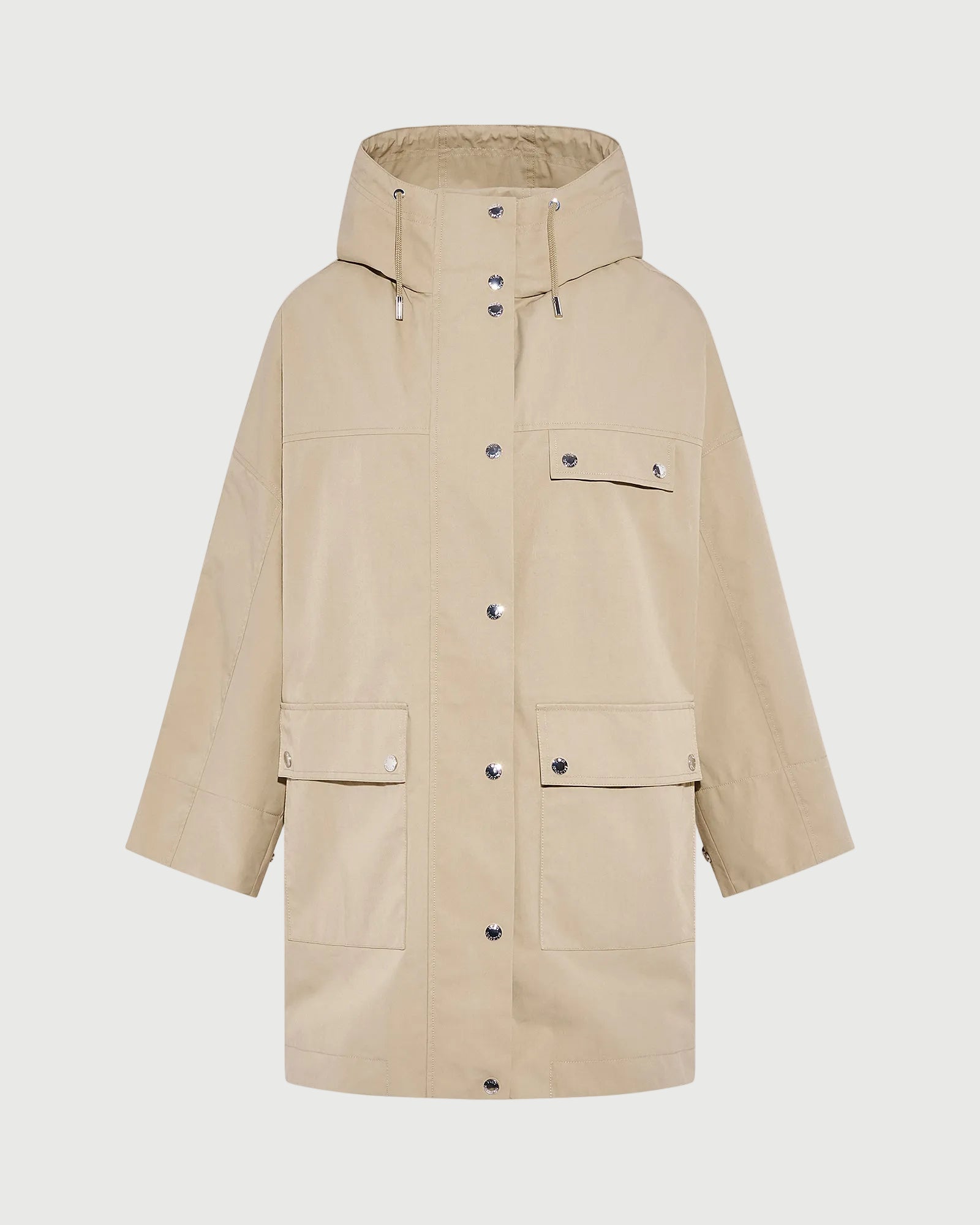 Parka à capuche en coton mélangé imperméable -Yves salomon - Nouvelle collection Printemps Été