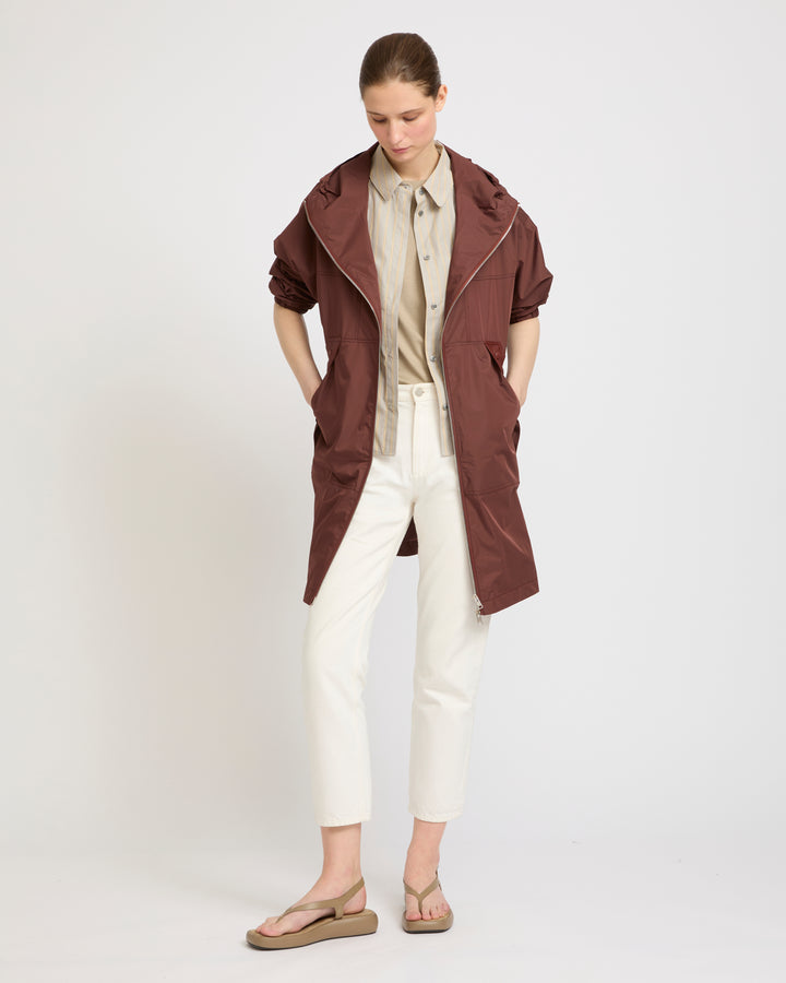 Parka à capuche en tissu technique imperméable -Yves salomon - Nouvelle collection Printemps Été