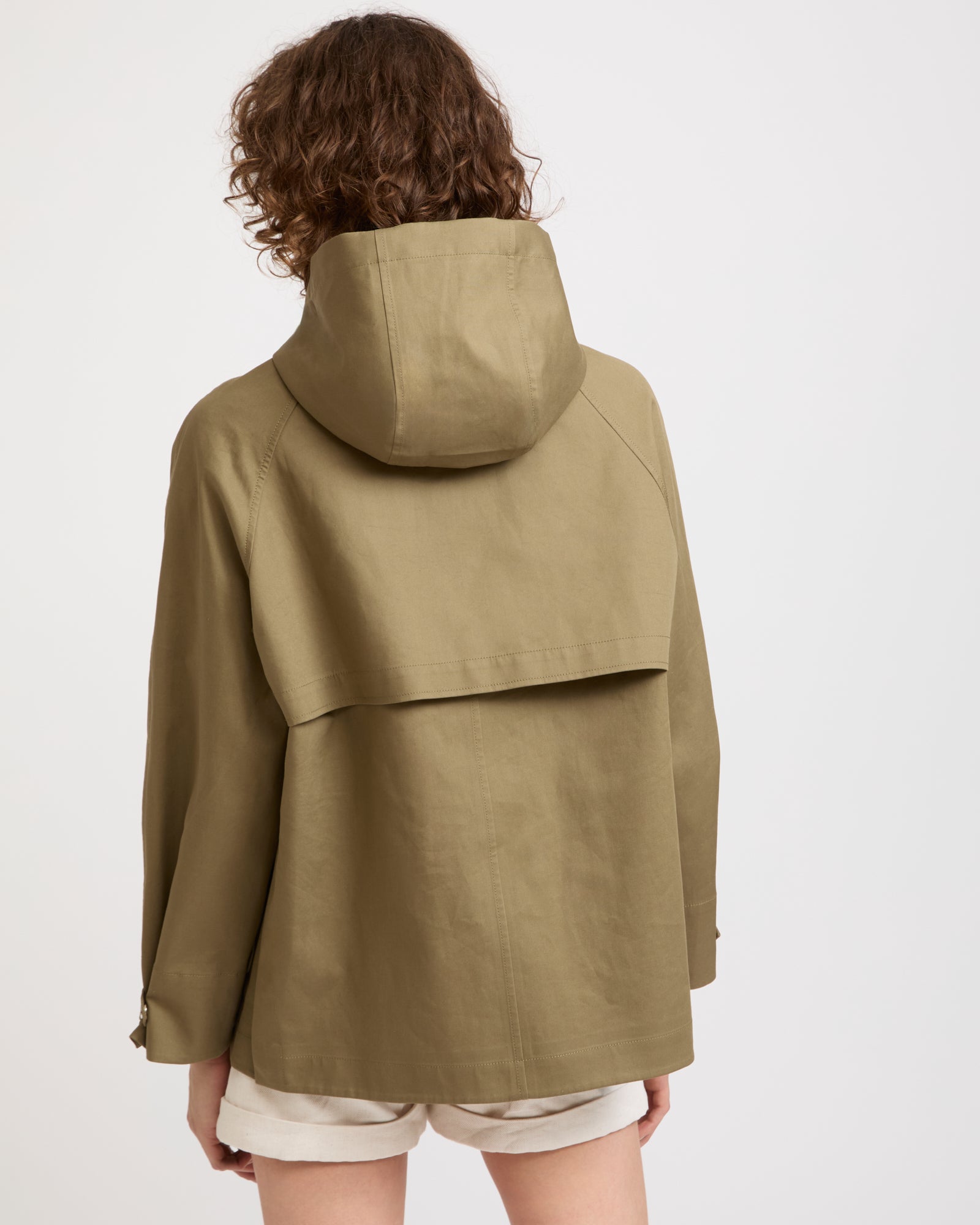 Parka courte à capuche en coton double face bicolore -Yves salomon - Nouvelle collection Printemps Été