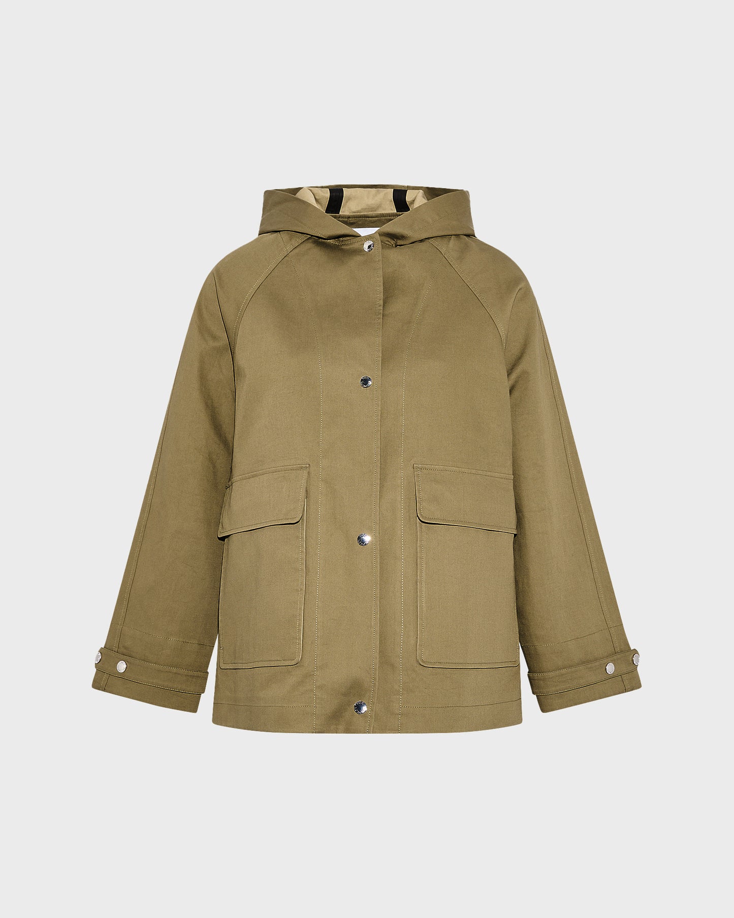 Parka courte à capuche en coton double face bicolore -Yves salomon - Nouvelle collection Printemps Été