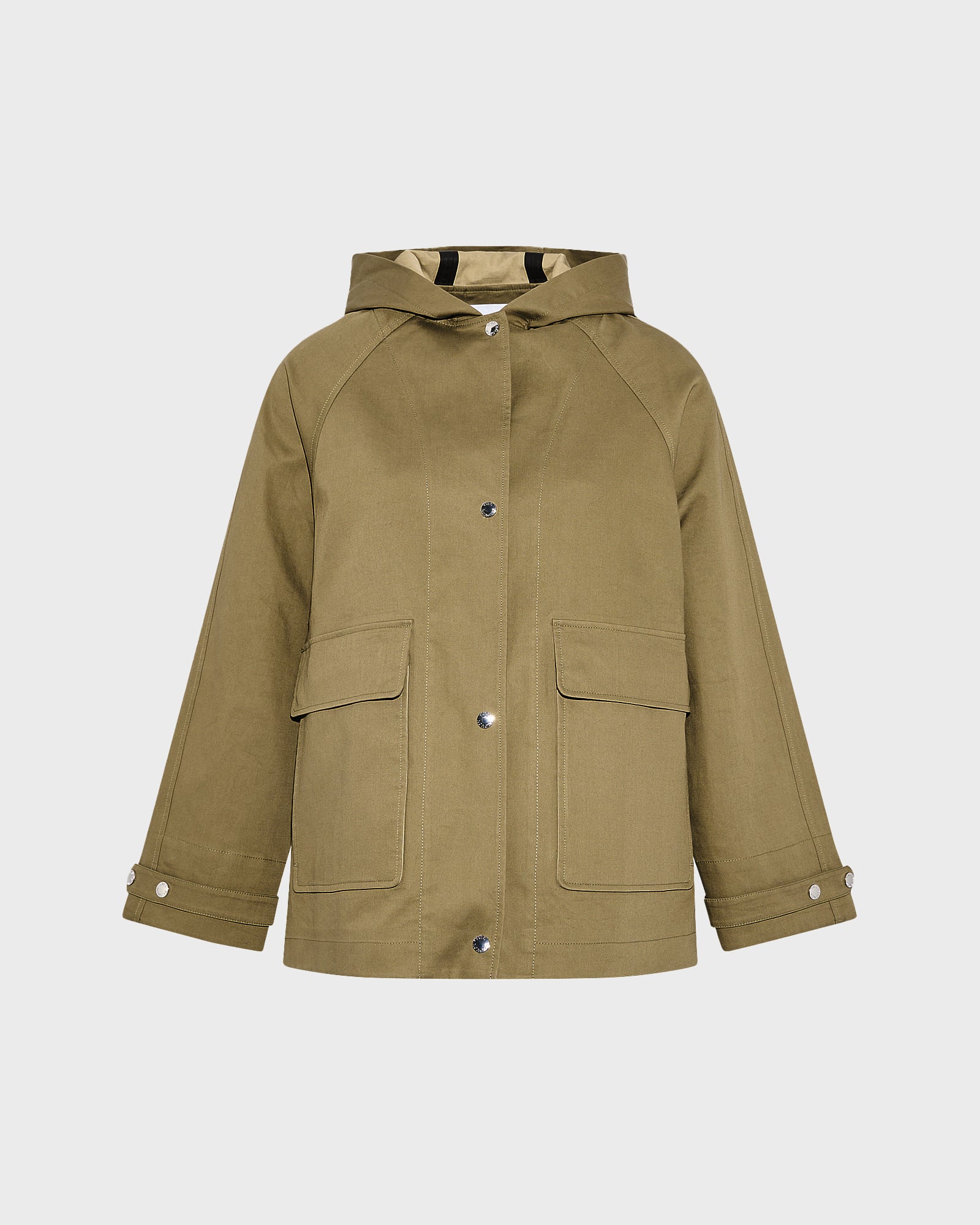 Parka courte à capuche en coton double face bicolore -Yves salomon - Nouvelle collection Printemps Été