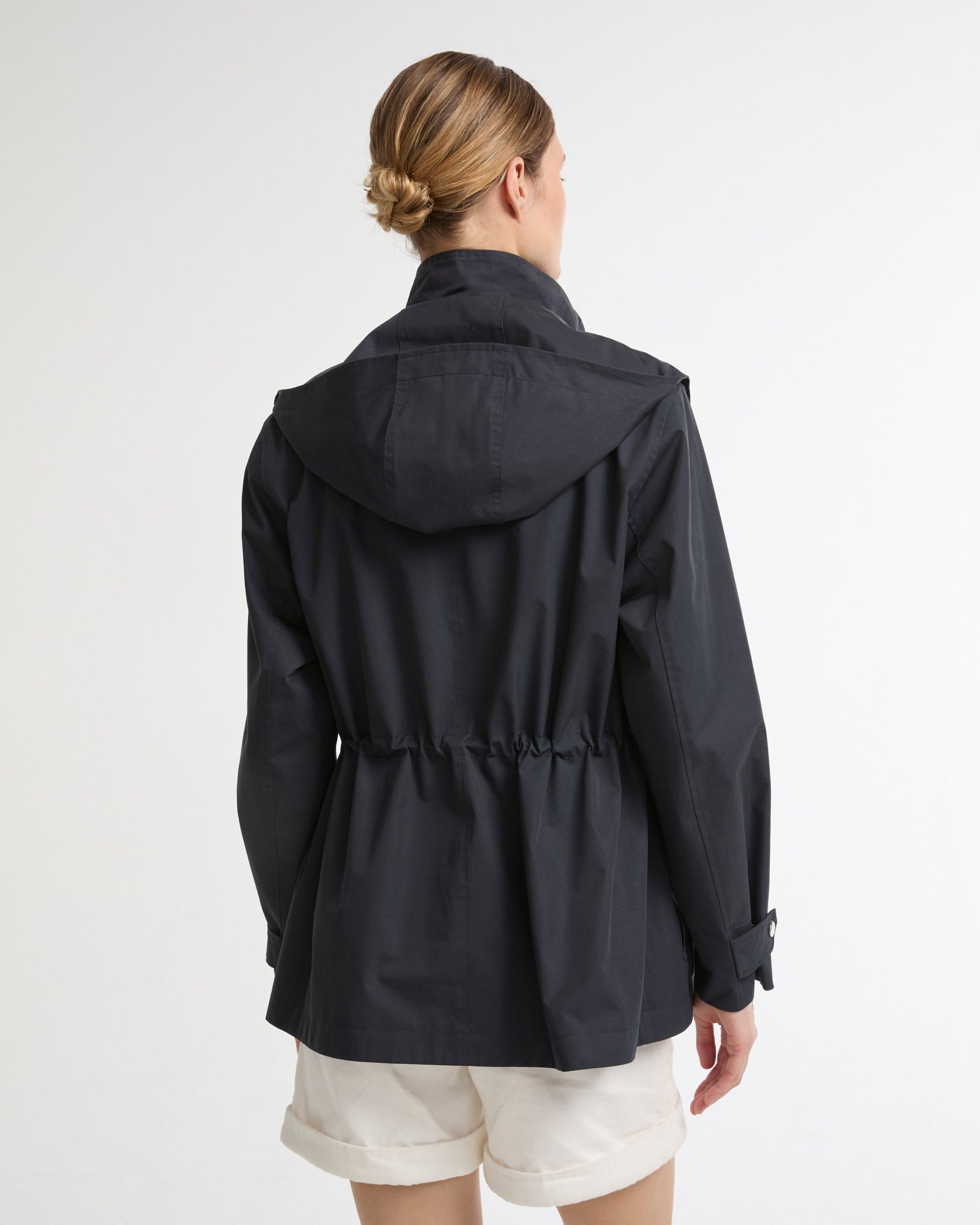 Parka saharienne en coton mélangé et cuir imperméable -Yves salomon - Nouvelle collection Printemps Été