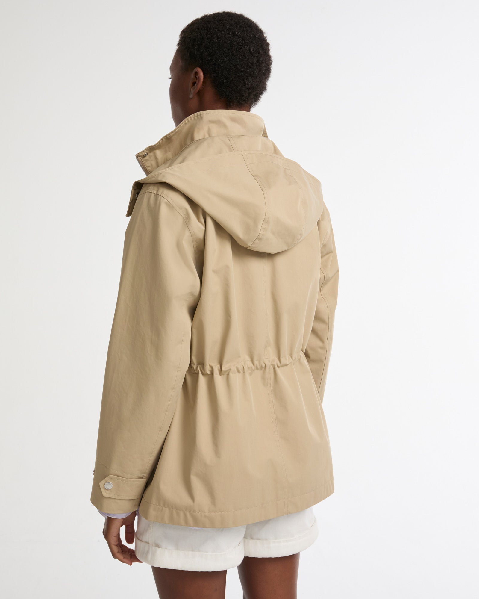 Parka saharienne en coton mélangé et cuir waterproof -Yves salomon - Nouvelle collection Printemps Été