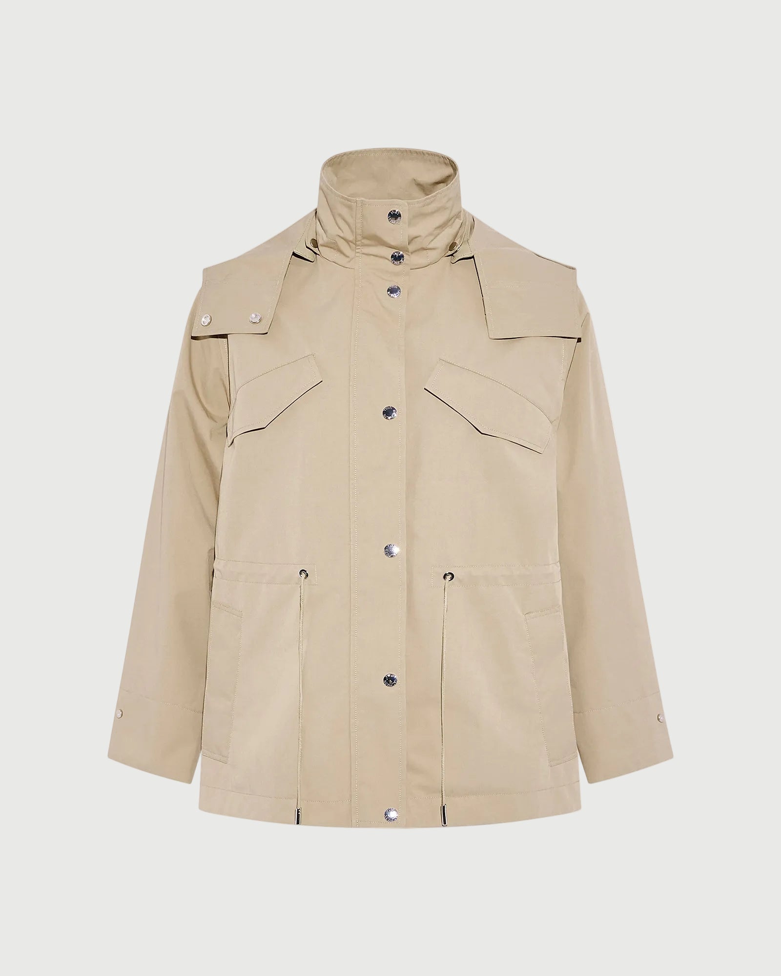 Parka saharienne en coton mélangé et cuir waterproof -Yves salomon - Nouvelle collection Printemps Été