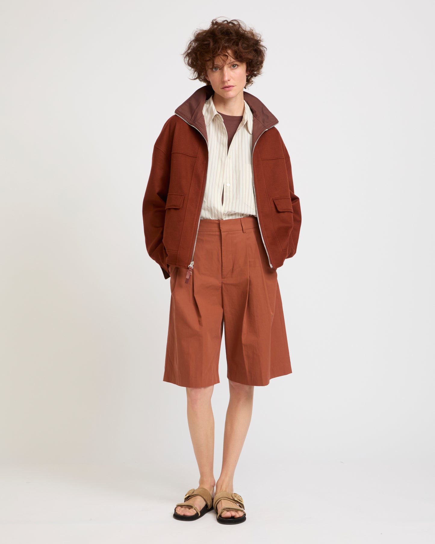 Veste réversible en tissu Loro Piana -Yves salomon - Nouvelle collection Printemps Été