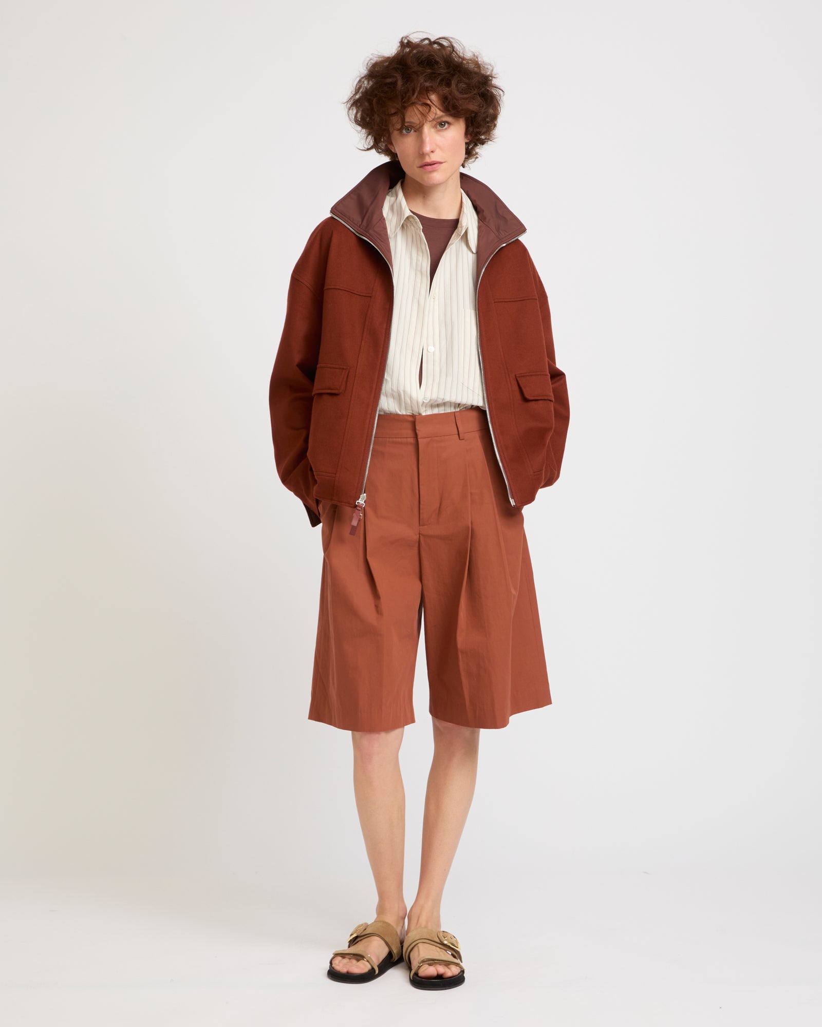 Veste réversible en tissu Loro Piana -Yves salomon - Nouvelle collection Printemps Été