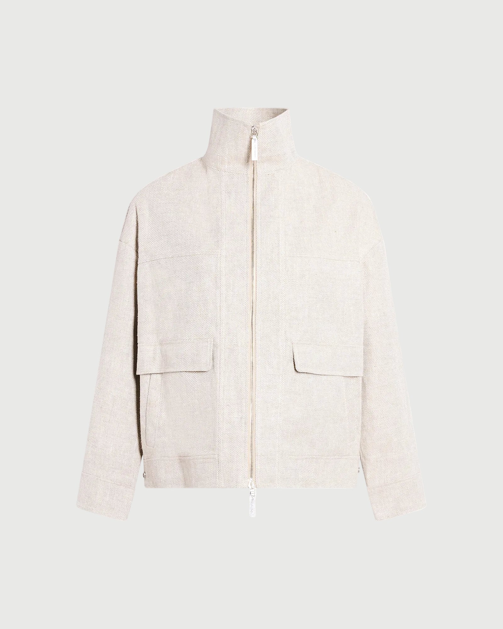 Veste en lin double face argentée -Yves salomon - Nouvelle collection Printemps Été