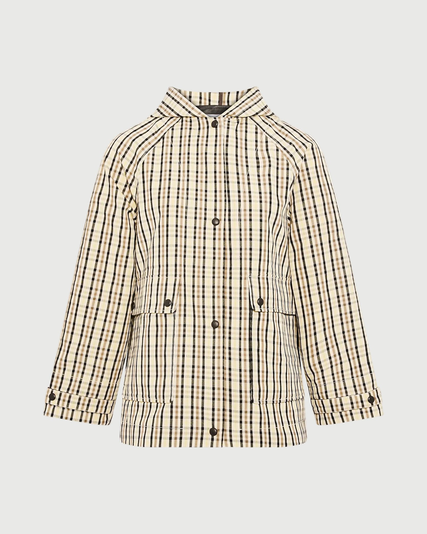 Parka à capuche en tissu jacquard motif carreaux -Yves salomon - Nouvelle collection Printemps Été