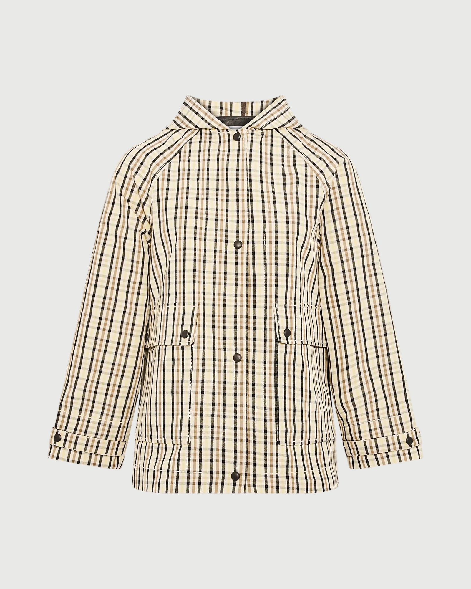 Parka à capuche en tissu jacquard motif carreaux -Yves salomon - Nouvelle collection Printemps Été