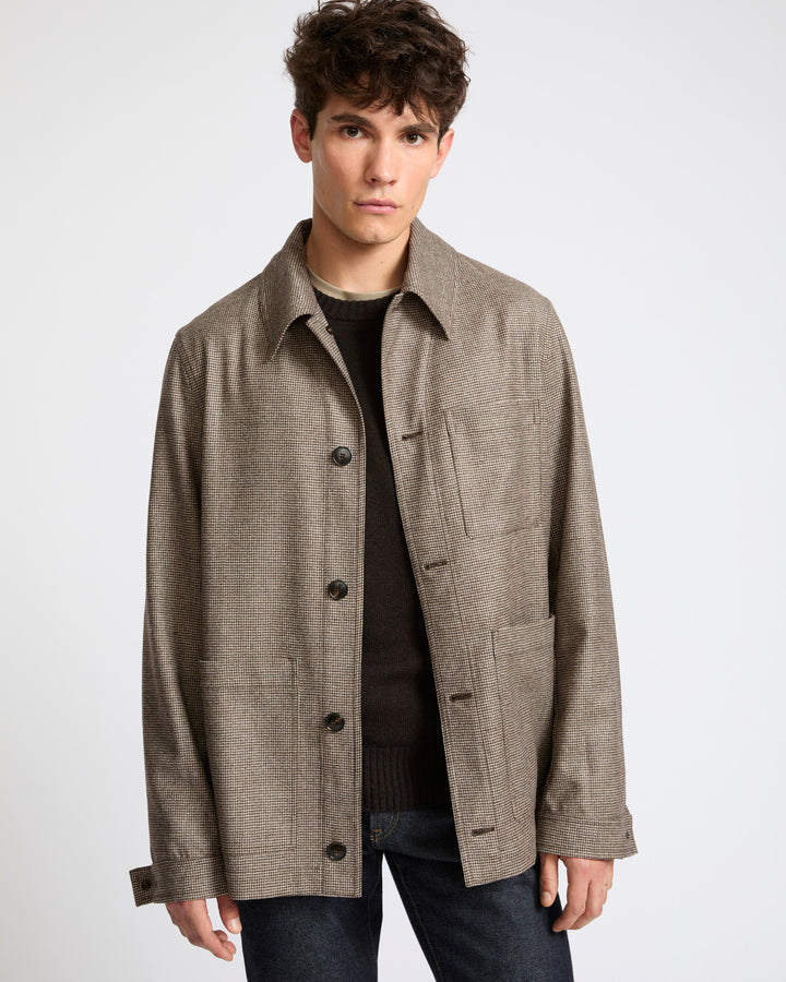 Surchemise en flanelle de lainage cachemire fantaisie Loro Piana- Yves Salomon - Nouvelle collection Automne Hiver