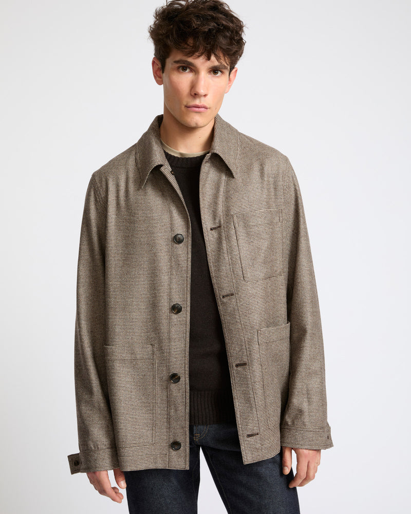 Surchemise en flanelle de lainage cachemire fantaisie Loro Piana- Yves Salomon - Nouvelle collection Automne Hiver