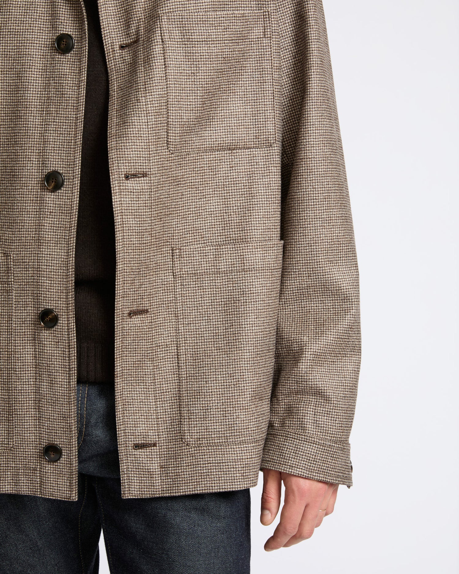 Surchemise en flanelle de lainage cachemire fantaisie Loro Piana- Yves Salomon - Nouvelle collection Automne Hiver