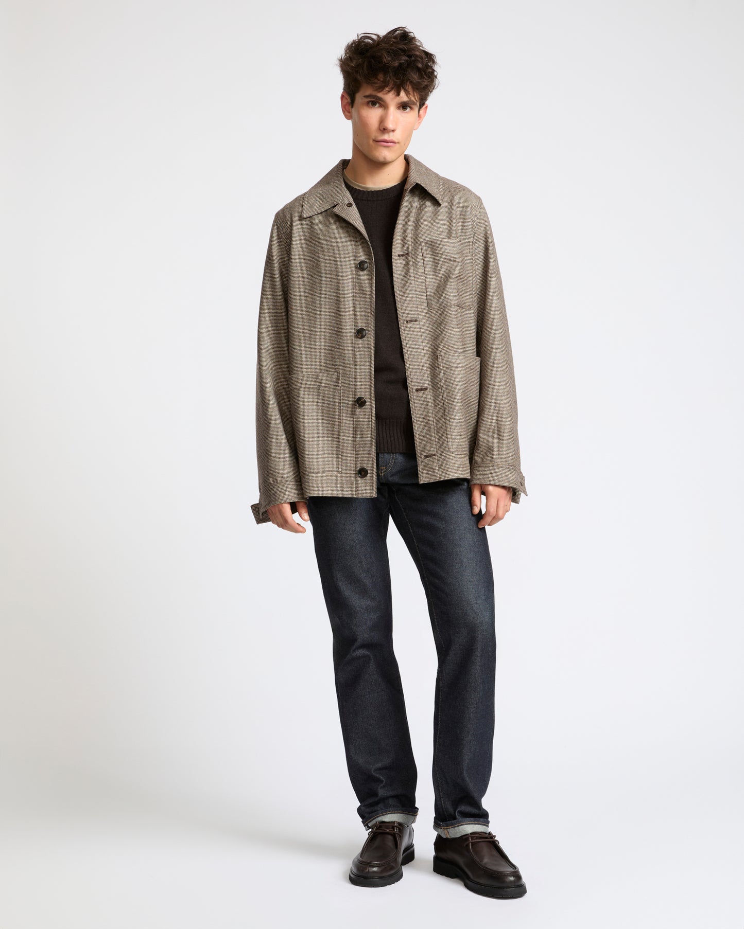 Surchemise en flanelle de lainage cachemire fantaisie Loro Piana- Yves Salomon - Nouvelle collection Automne Hiver