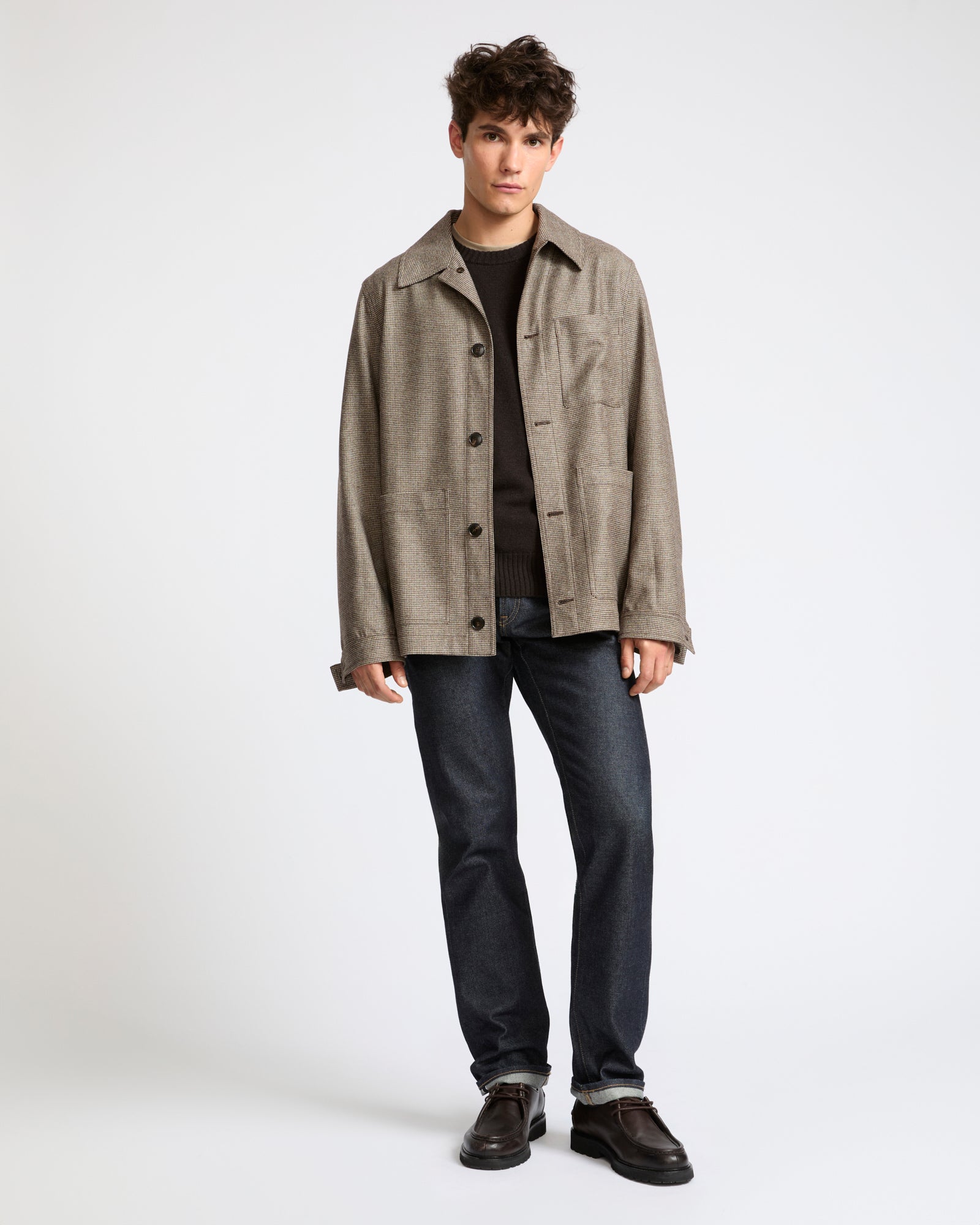 Surchemise en flanelle de lainage cachemire fantaisie Loro Piana- Yves Salomon - Nouvelle collection Automne Hiver