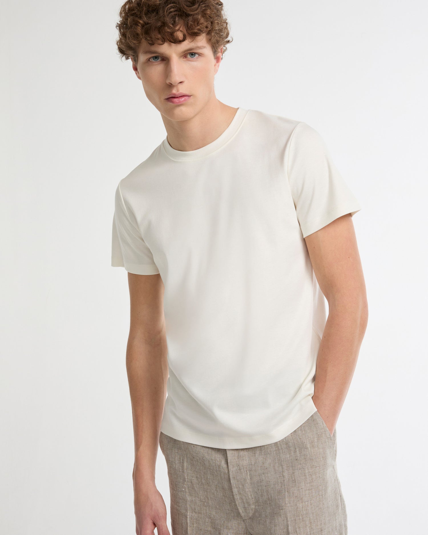 T-shirt en interlock coton et soie -Yves salomon - Nouvelle collection Printemps Été