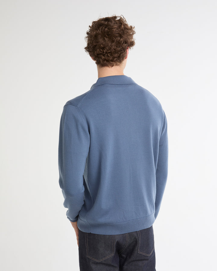 Pull col polo en maille 100% laine merinos -Yves salomon - Nouvelle collection Printemps Été