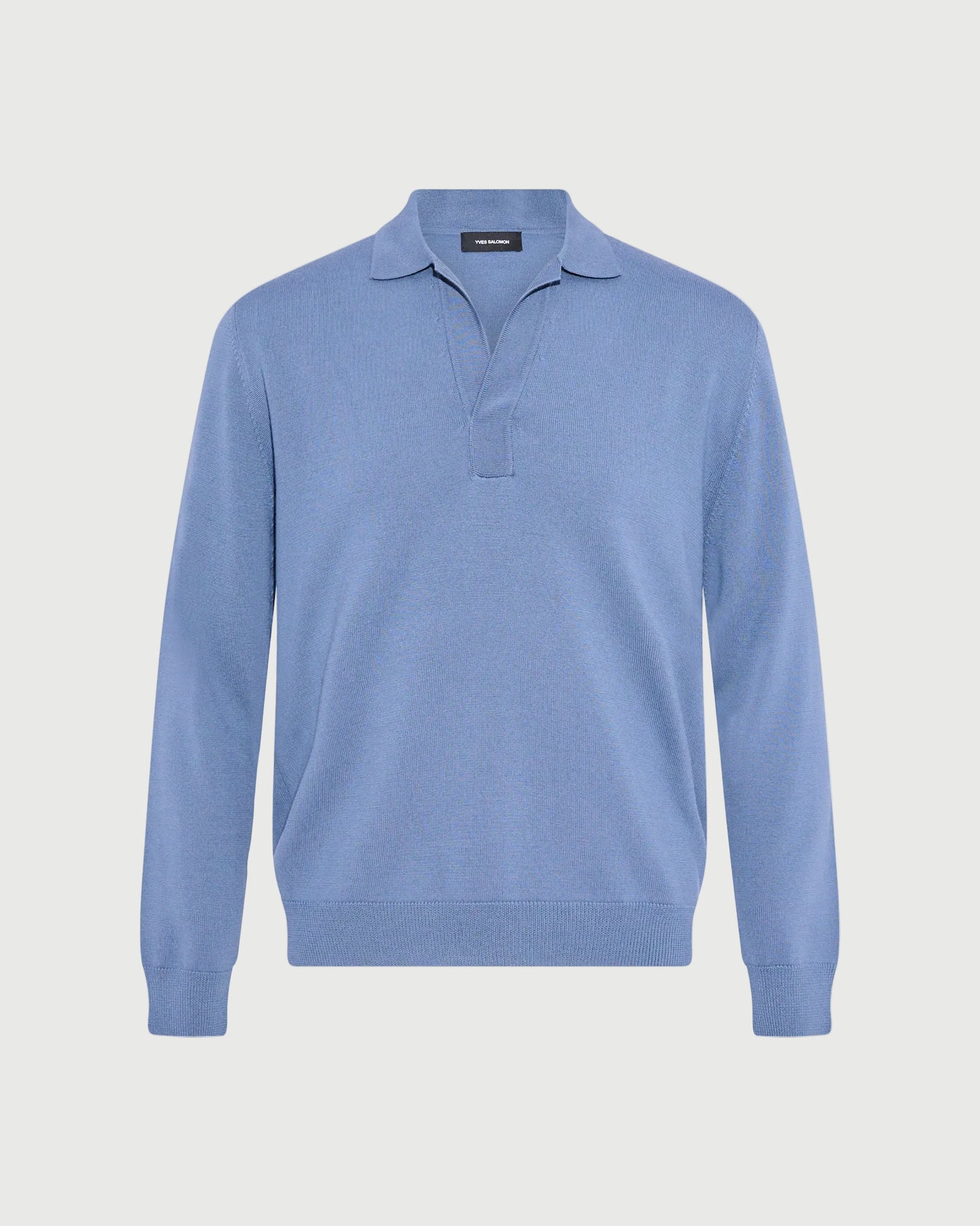 Pull col polo en maille 100% laine merinos -Yves salomon - Nouvelle collection Printemps Été