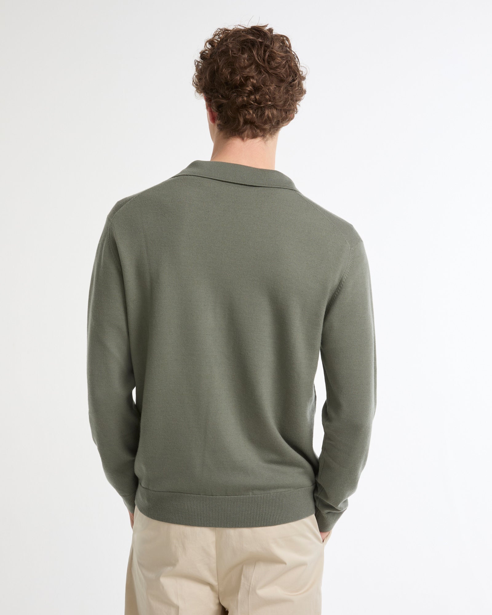 Pull col polo en maille 100% laine merinos -Yves salomon - Nouvelle collection Printemps Été