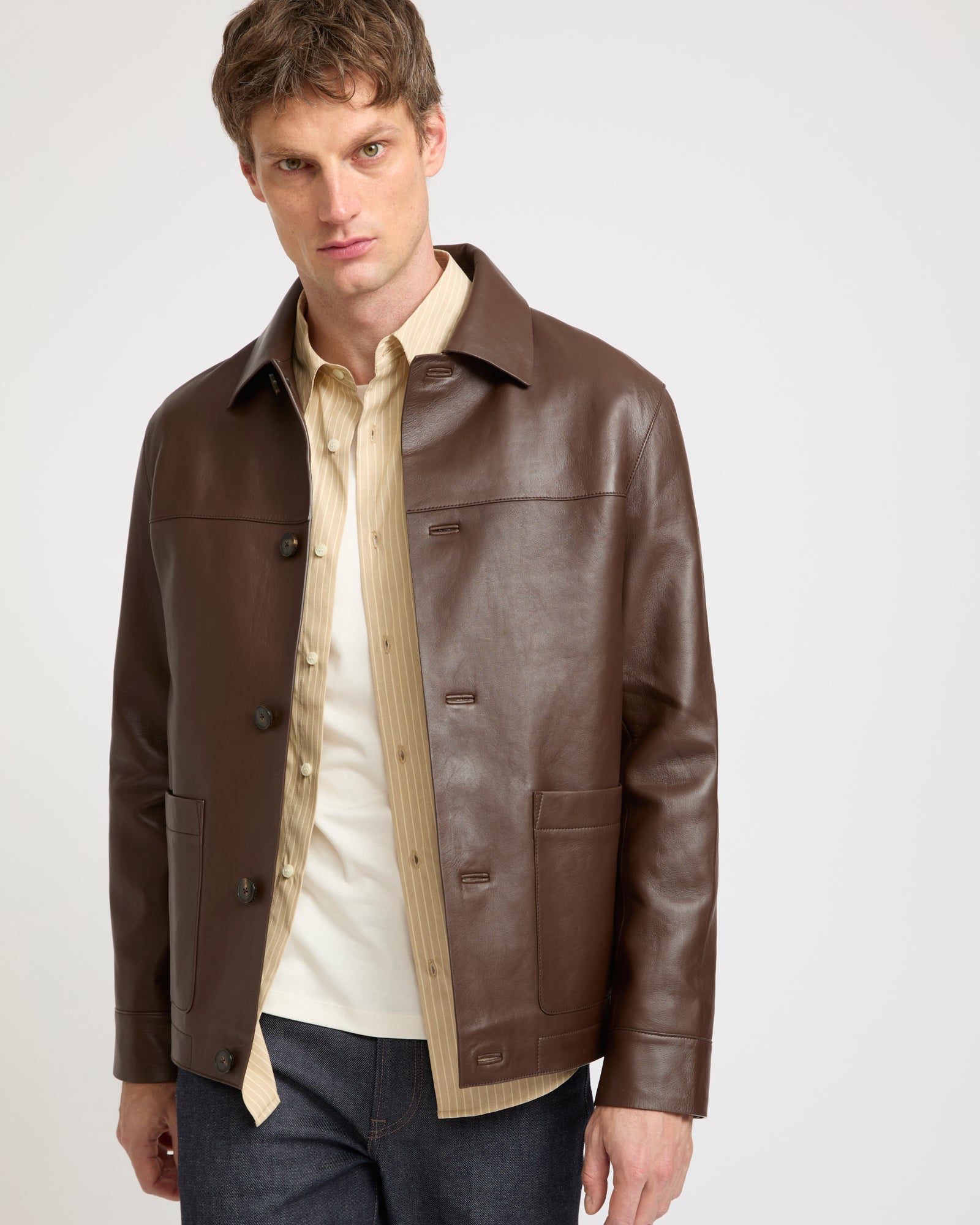 Veste en cuir d'agneau finition nappa -Yves salomon - Nouvelle collection Printemps Été