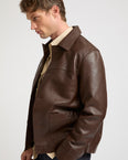 Veste en cuir d'agneau finition nappa