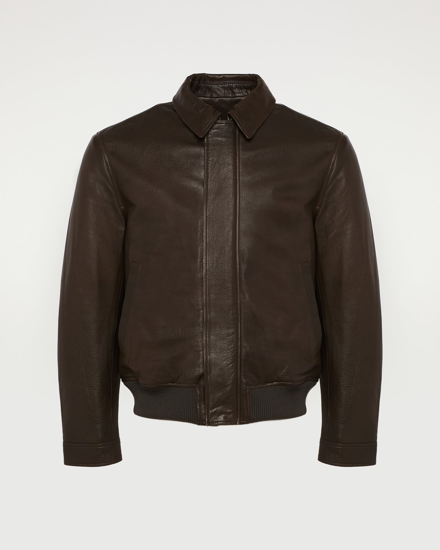Blouson aviateur en cuir d'agneau avec grain naturel -Yves salomon - Nouvelle collection Printemps Été