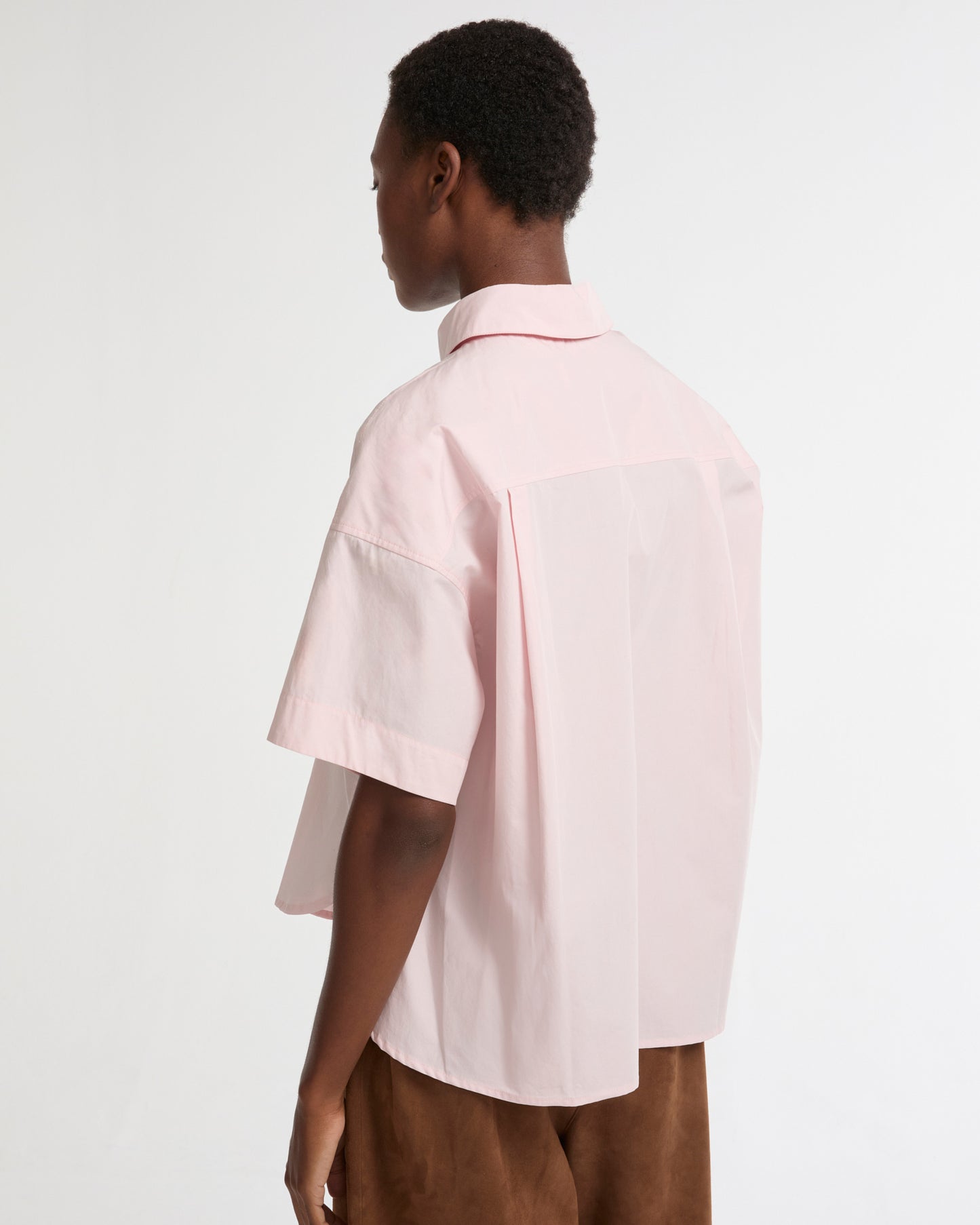 Chemise à manches courtes en popeline de coton -Yves salomon - Nouvelle collection Printemps Été